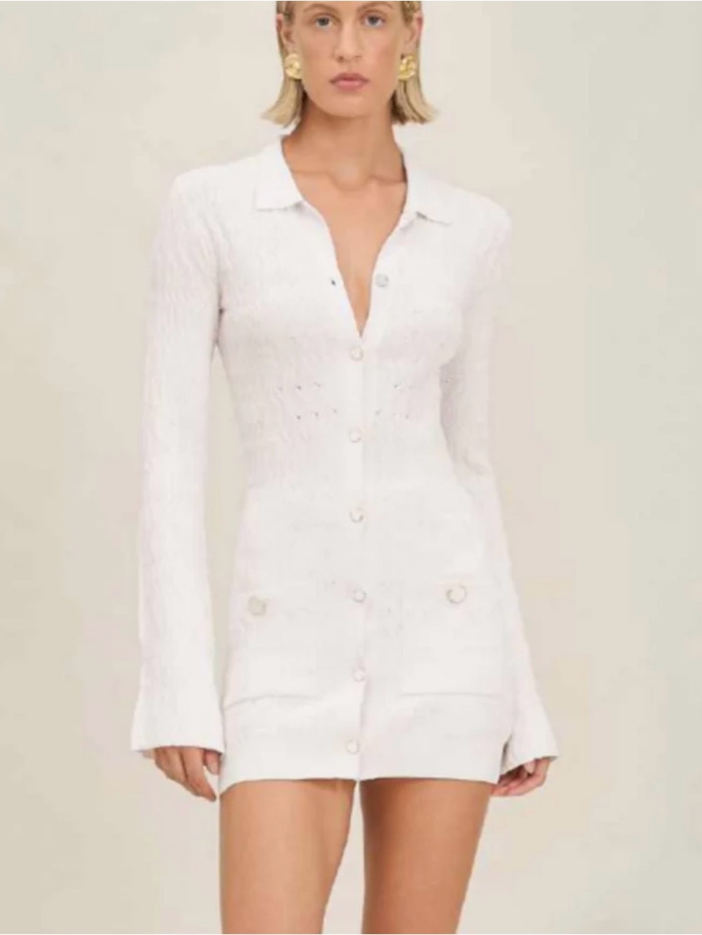 DEVON WINDSOR White Long-Sleeve Mini Dress